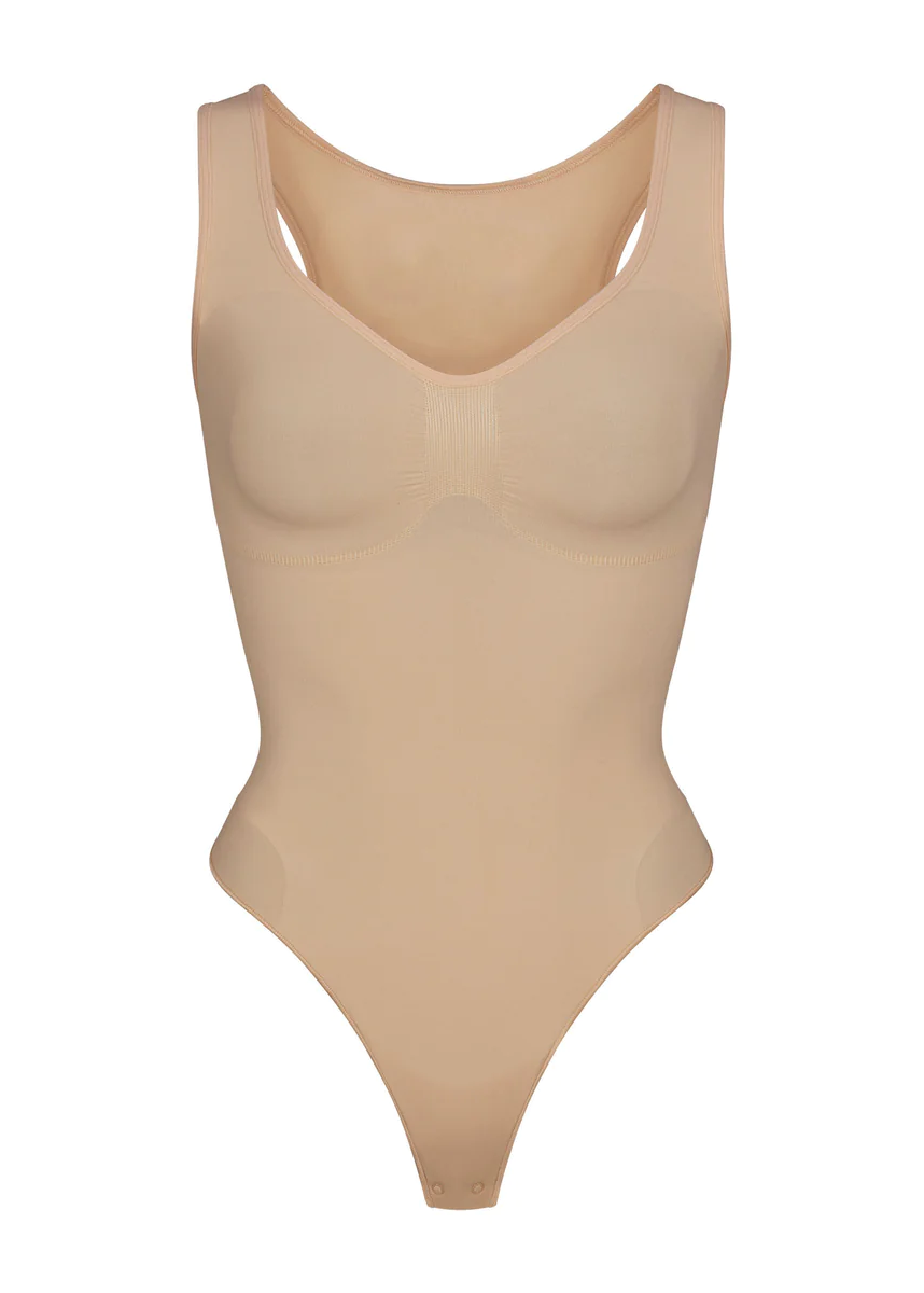 customizable scoop neck thong bodysuit 